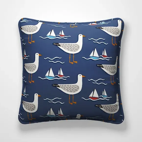 Coastal Cushion Cover - Navy, Cotton