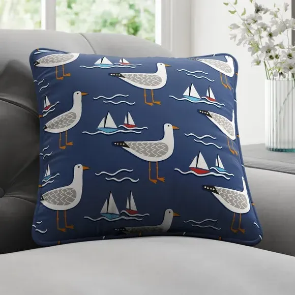 Coastal Cushion Cover - Navy, Cotton