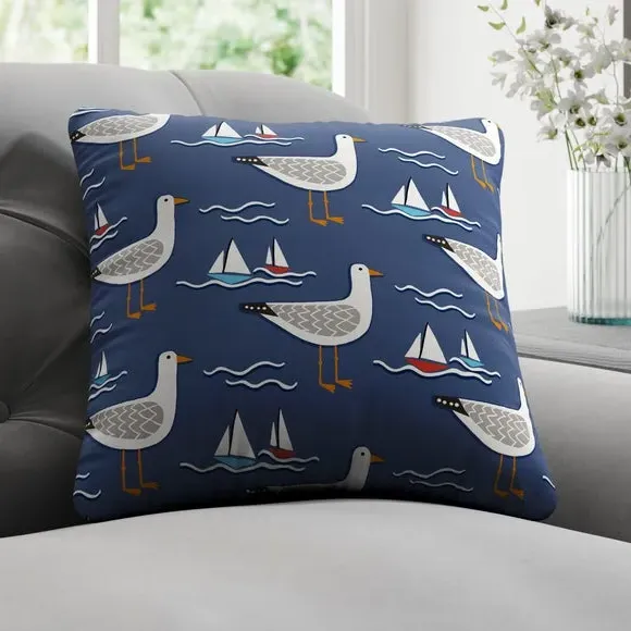 Coastal Cushion Cover - Navy, Cotton