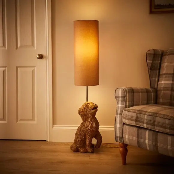 Cockapoo Adjustable Floor Lamp - Natural, Resin