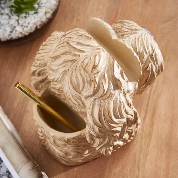 Cockapoo Glasses Holder with Storage - Brown, Resin