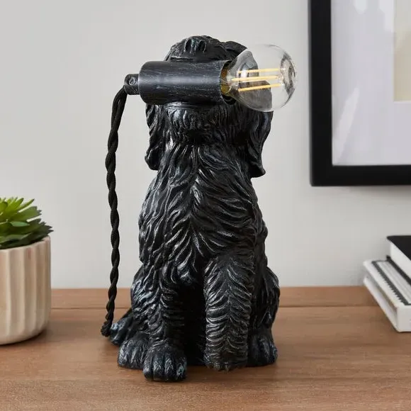 Cockapoo Table Lamp with In-Line Switch - Black