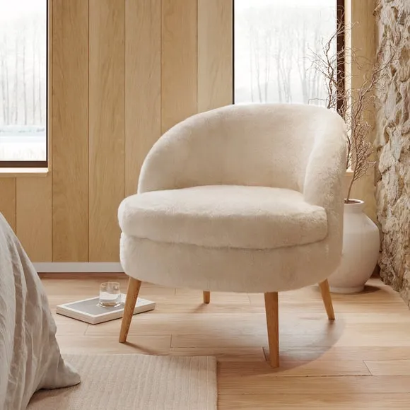 Cocktail Chair Supersoft - Ivory, Faux Fur image