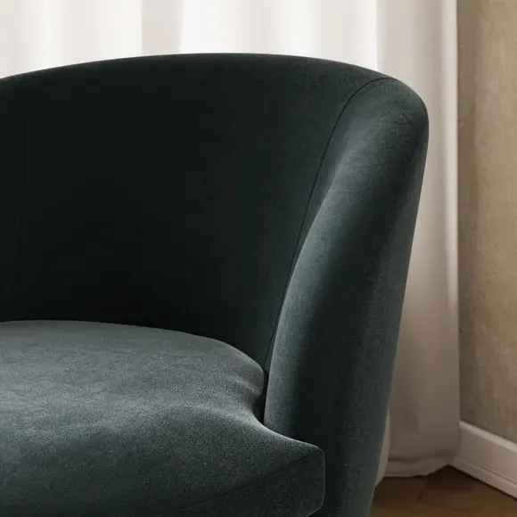Cocktail Chair with Curved Back - Charcoal, Velvet