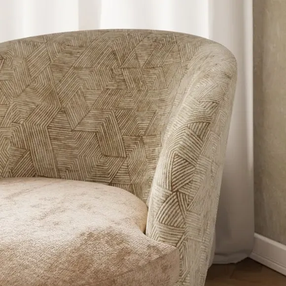 Cocktail Chair with Curved Back - Mink, Velvet