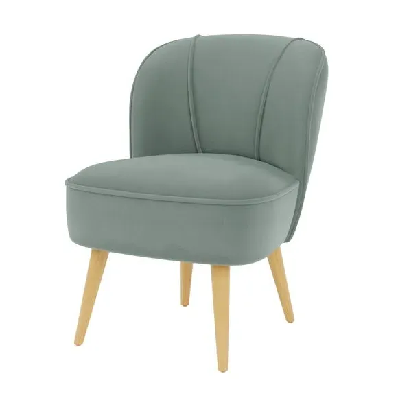 Cocktail Chair with Foam Seat - Green, Velvet