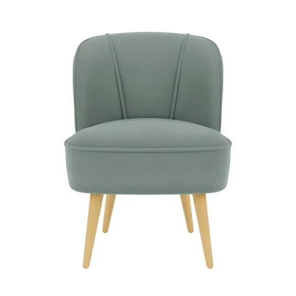 Cocktail Chair with Foam Seat - Green, Velvet