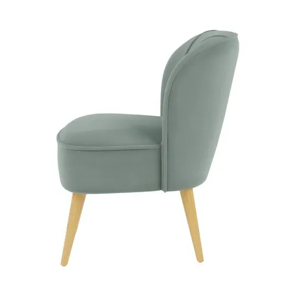 Cocktail Chair with Foam Seat - Green, Velvet