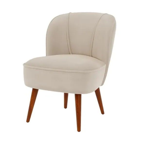 Cocktail Chair with Foam Seat - Mushroom, Velvet