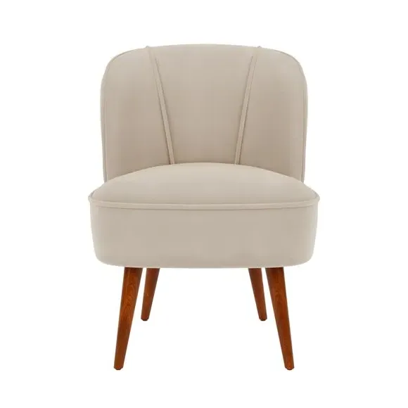 Cocktail Chair with Foam Seat - Mushroom, Velvet