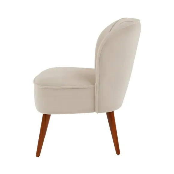 Cocktail Chair with Foam Seat - Mushroom, Velvet