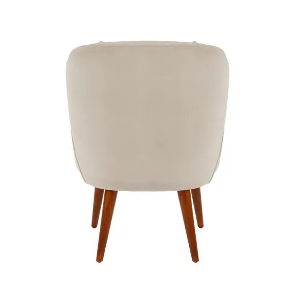 Cocktail Chair with Foam Seat - Mushroom, Velvet