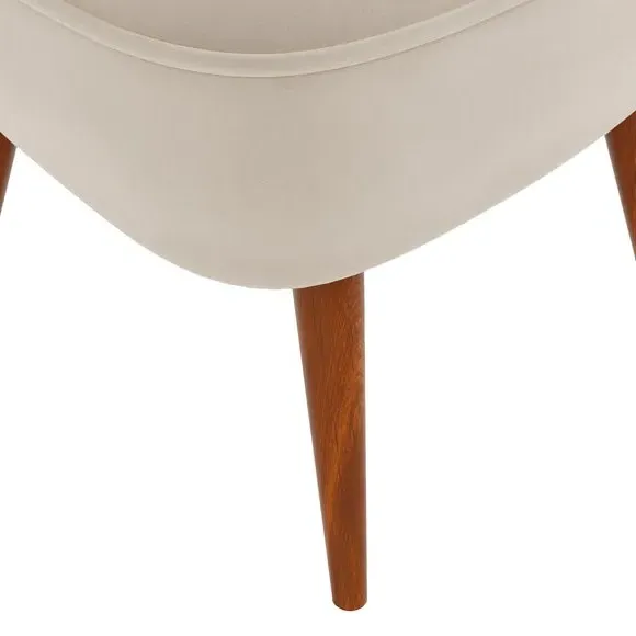 Cocktail Chair with Foam Seat - Mushroom, Velvet