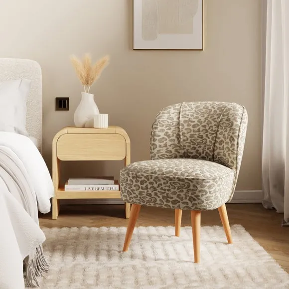 Cocktail Chair with Leopard Print - Natural image