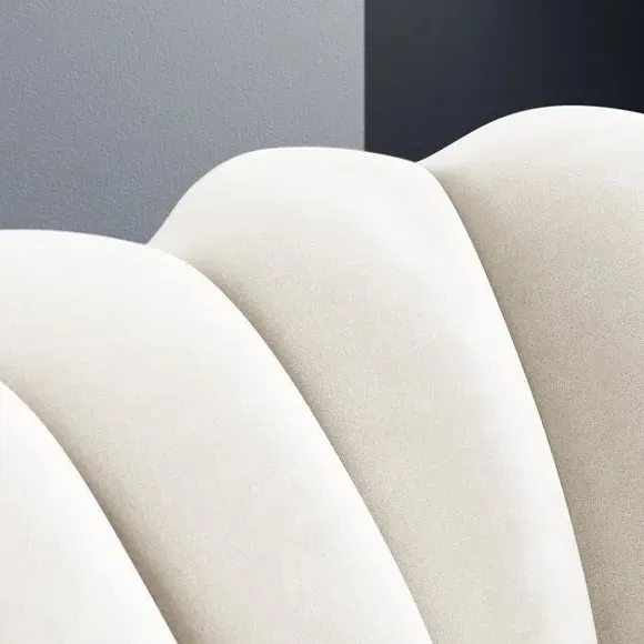 Cocktail Chair with Shell Back - Ivory, Velvet