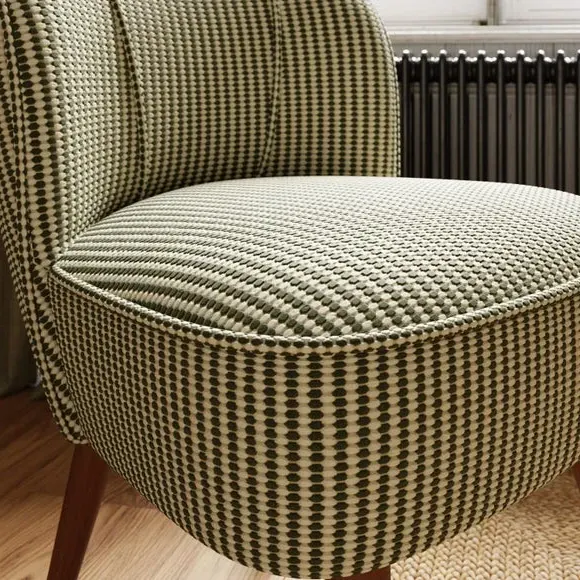 Cocktail Chair with Textured Upholstery - Khaki