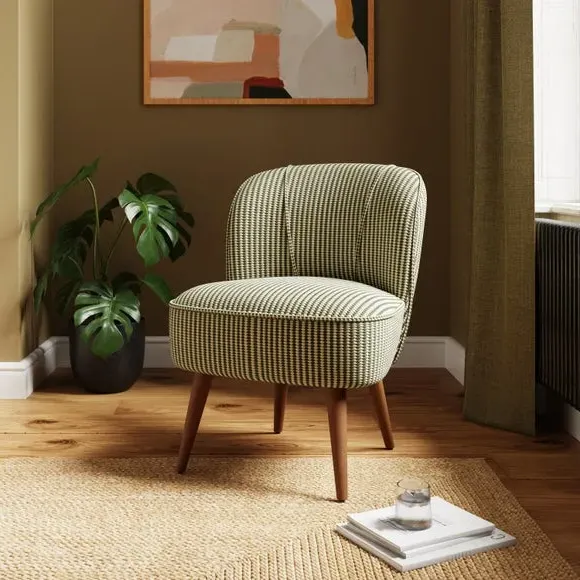 Cocktail Chair with Textured Upholstery - Khaki image