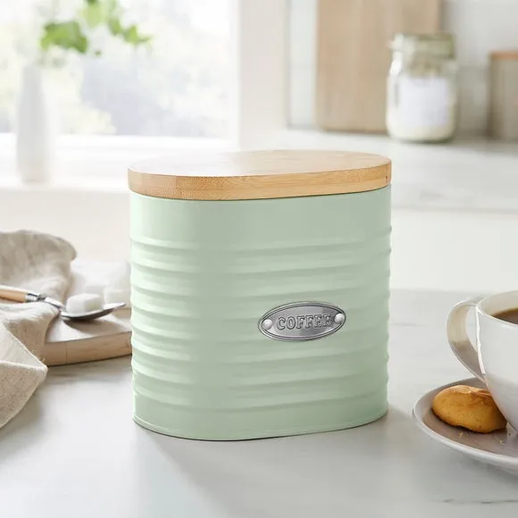 Coffee Canister with Badge - Sage, Metal image
