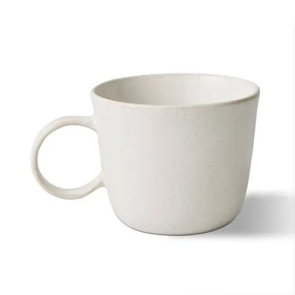 Coffee Mug with Reactive Glaze - White, Stoneware