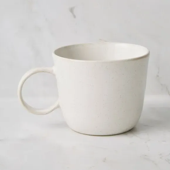 Coffee Mug with Reactive Glaze - White, Stoneware image