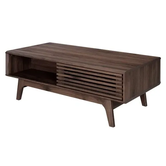 Coffee Table with Sliding Doors - Walnut