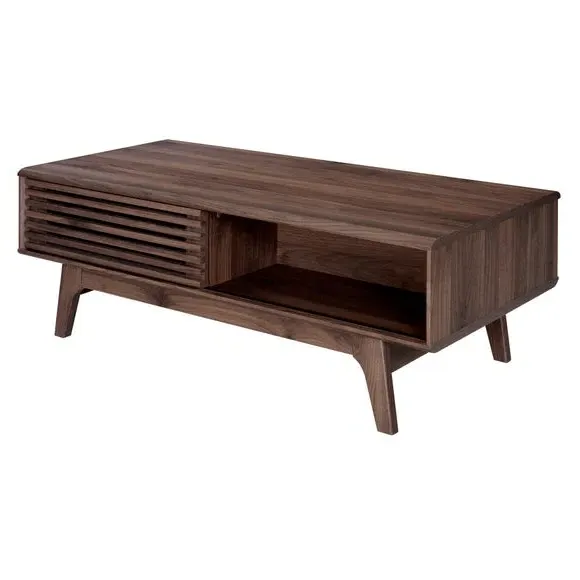 Coffee Table with Sliding Doors - Walnut