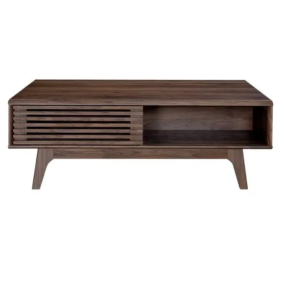 Coffee Table with Sliding Doors - Walnut