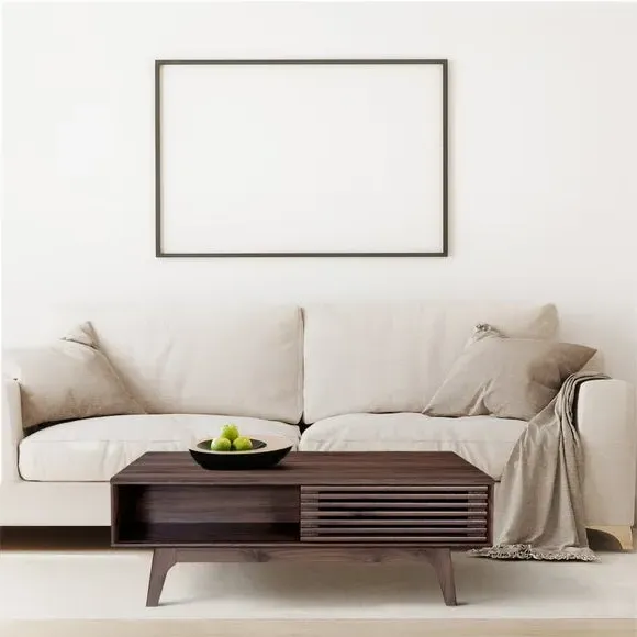 Coffee Table with Sliding Doors - Walnut image