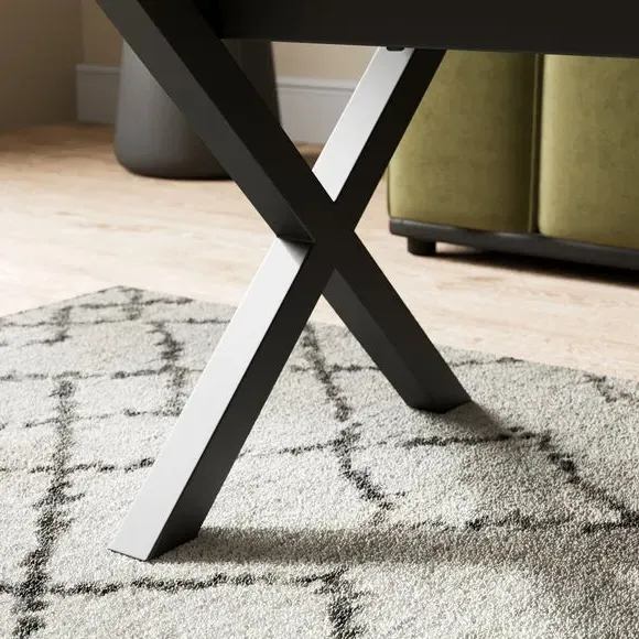 Coffee Table with Steel Legs - Rustic Oak