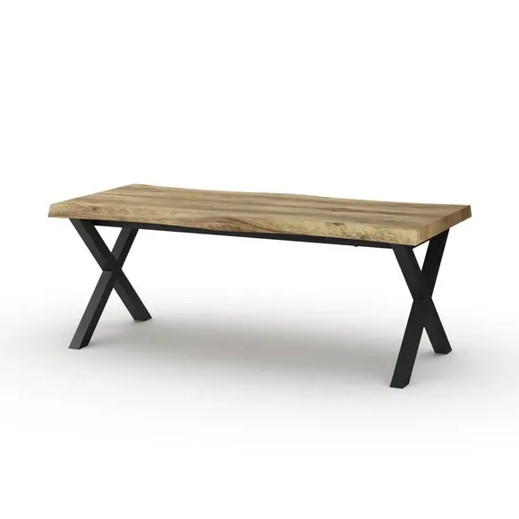 Coffee Table with Steel Legs - Rustic Oak