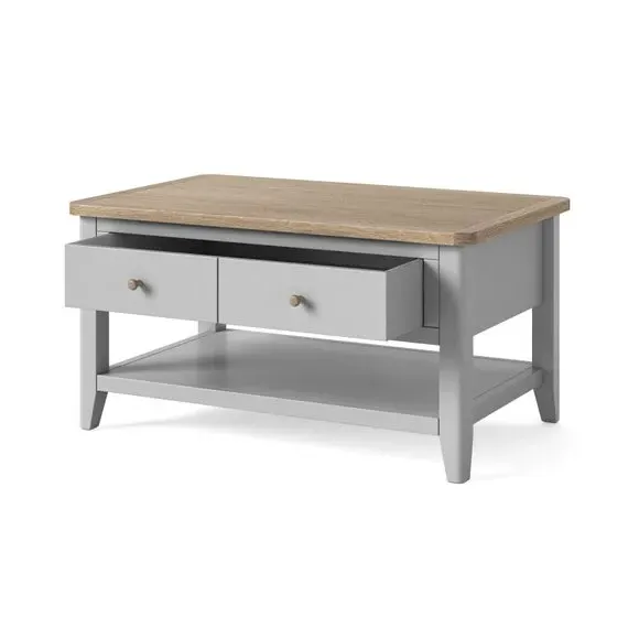 Coffee Table with Storage - Grey, Wood