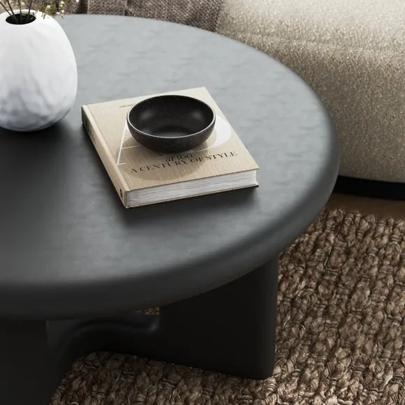 Coffee Table with Textured Surface - Black, Concrete
