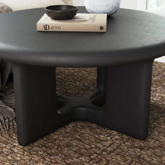 Coffee Table with Textured Surface - Black, Concrete