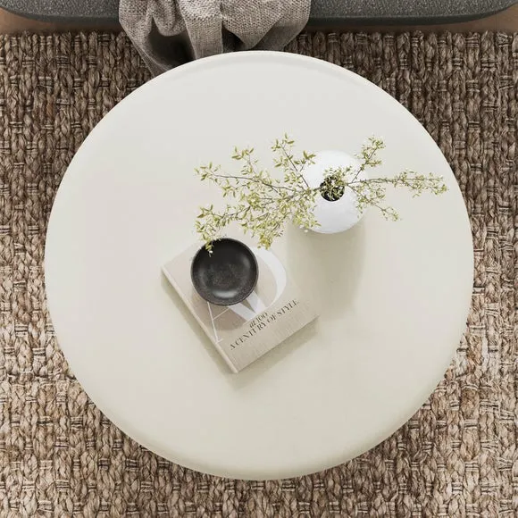 Coffee Table with Textured Surface - Ivory, Concrete
