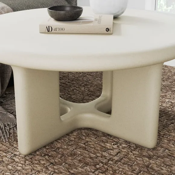 Coffee Table with Textured Surface - Ivory, Concrete