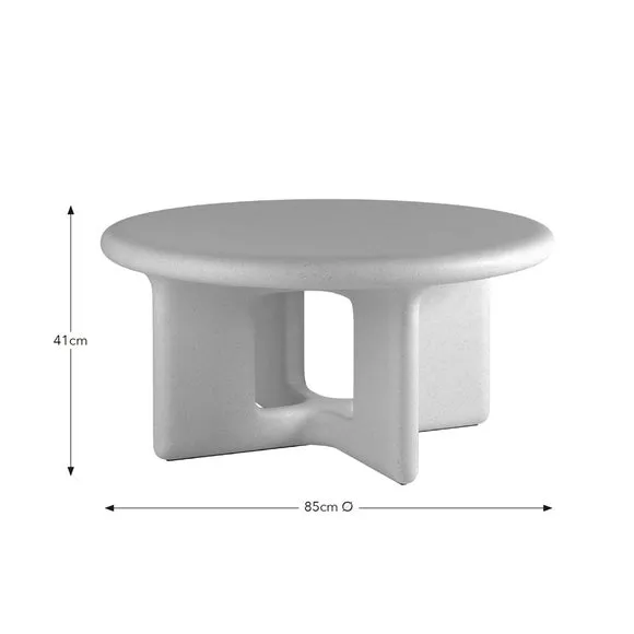 Coffee Table with Textured Surface - Ivory, Concrete