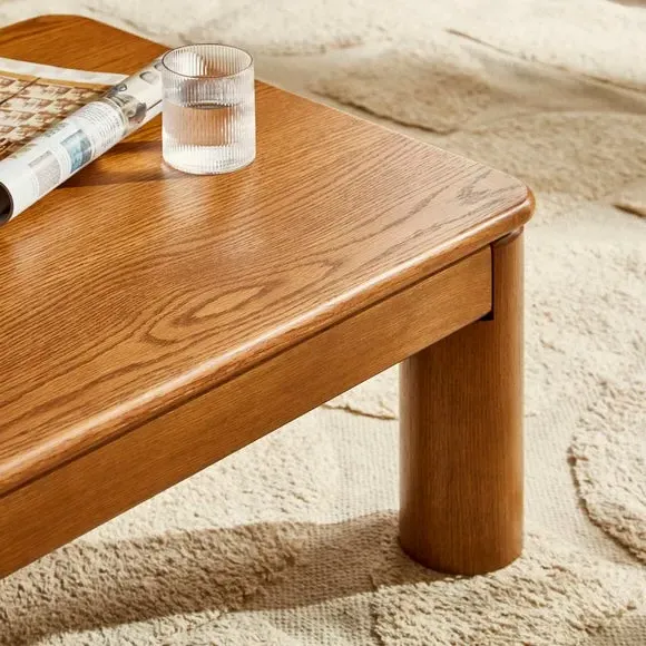 Coffee Table with Tube Legs - Oak, Wood Effect