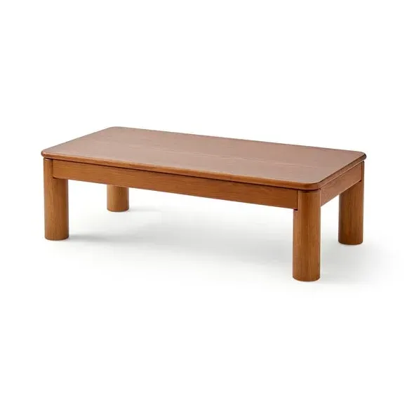 Coffee Table with Tube Legs - Oak, Wood Effect