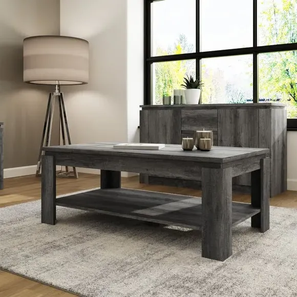 Coffee Table with Wood-Effect Finish - Grey