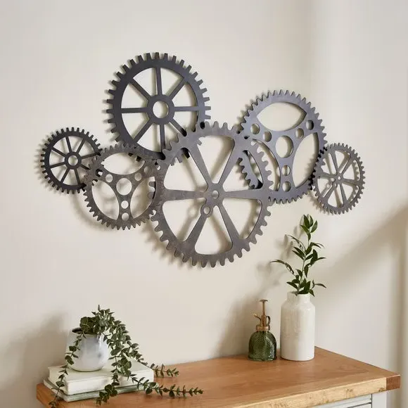 Cogs Wall Art Indoor Outdoor - Multicolor, Iron
