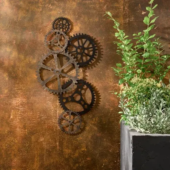 Cogs Wall Art Indoor Outdoor - Multicolor, Iron image