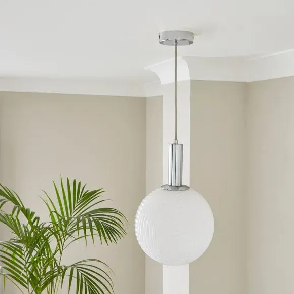 Cohen Pendant Light - Raffia Opal, Satin Finish