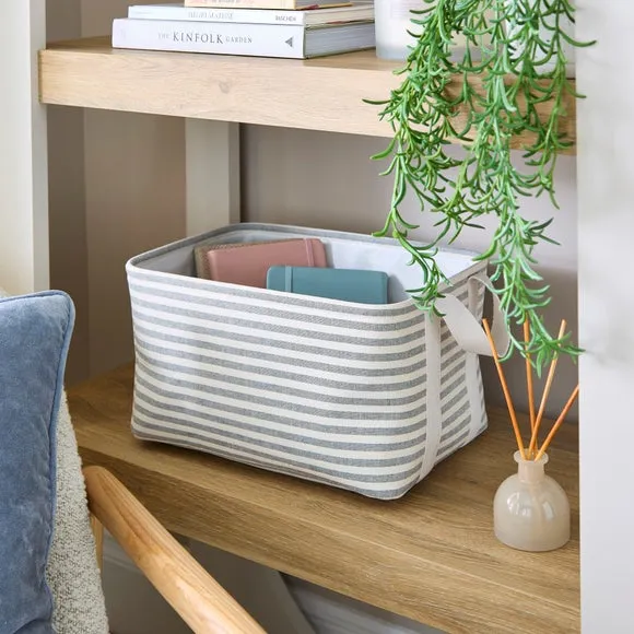 Collapsible Storage Basket - Grey, Fabric image