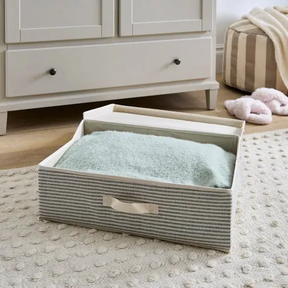 Collapsible Storage Box - Grey, Fabric