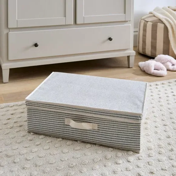 Collapsible Storage Box - Grey, Fabric image