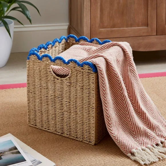 Collapsible Storage Box with Handle - Blue image