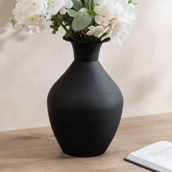 Collared Vase - Black, Iron image