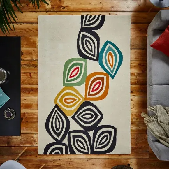 Colour Fall Rug - Natural, Wool Viscose