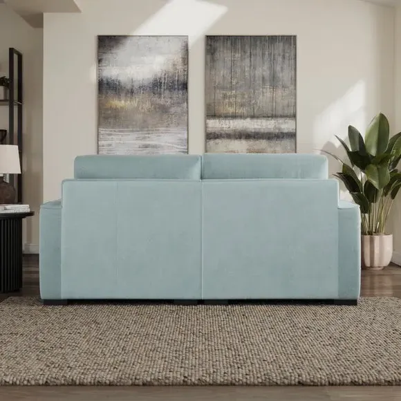 Compact Corner Chaise Sofa - Blue, Velvet