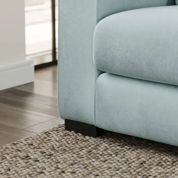 Compact Corner Chaise Sofa - Blue, Velvet